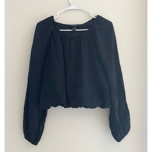 F21 EcoVero Black Cropped Top